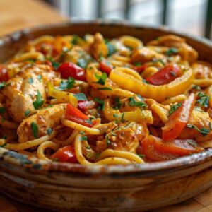 Fideuà au poulet et chorizo